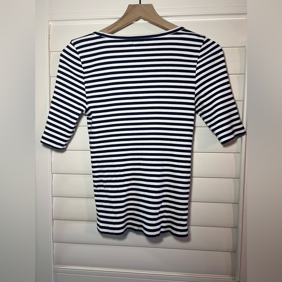Faherty Freestyle Rib T-Shirt in Navy Desi Stripe M - Picture 5 of 9